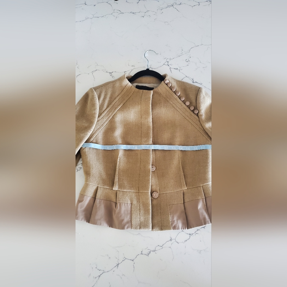 BCBG MazAzira Jacket Beige Wool